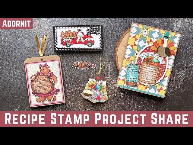 In Stock! Gingerbread Recipe Stamps & More by Dianna Marcum for Adornit | #cardmaking