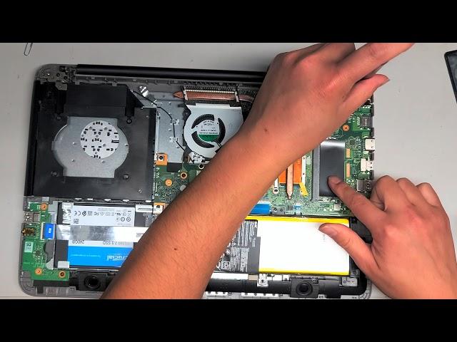 ASUS X556U Disassembly RAM SSD Hard Drive Upgrade Repair Wireless Antenna Connected Reattached