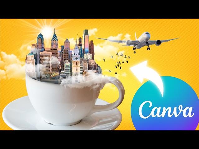 Photo Manipulation in Canva - How to Add a City in a Cup EASY Tutorial