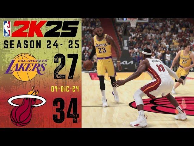 LOS ANGELES LAKERS vs MIAMI HEAT || SEASON 2024-2025 || NBA 2K25