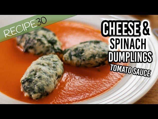 Malfatti - Cheesy Italian Dumplings with spinach and tomato sauce