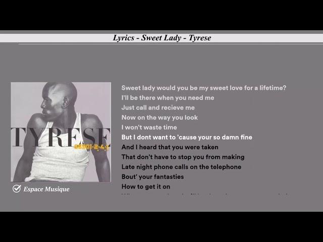 Lyrics   Sweet Lady   Tyrese