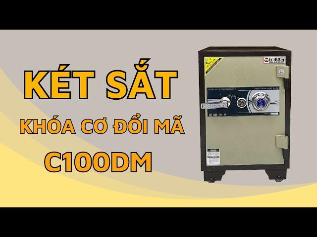 Két sắt khóa cơ đổi mã chống cháy C100DM cho gia đình và văn phòng