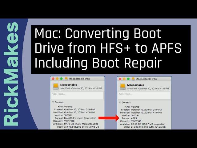 Mac: Converting Boot Drive from HFS+ to APFS Including Boot Repair