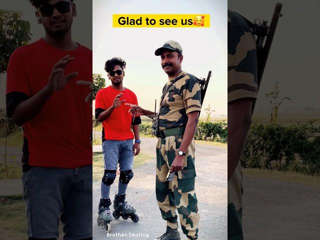 Giving chocolate to Indian Army 🫡 #brotherskating #skating #skater #indianarmy #armylover #army