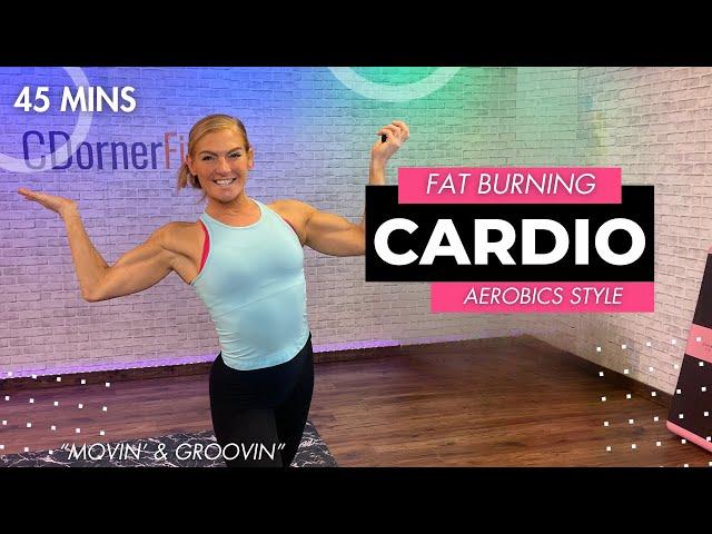 45 Min Old School Aerobics Cardio Workout - Low Impact and High impact options