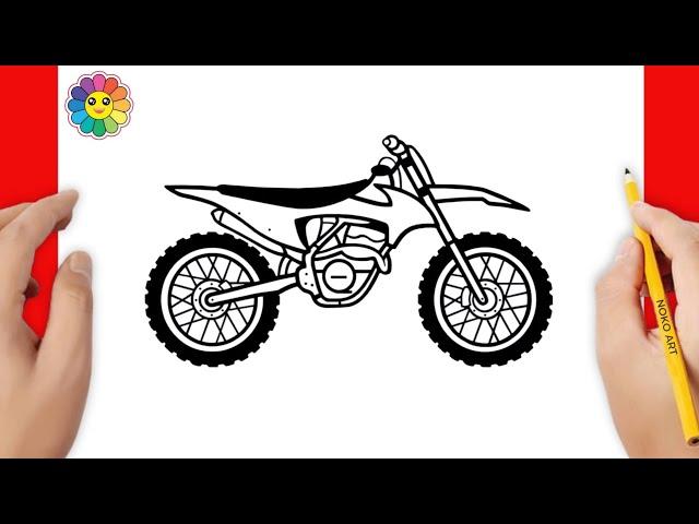 How To Draw A Dirt Bike | Drawing For Toddlers Step By Step