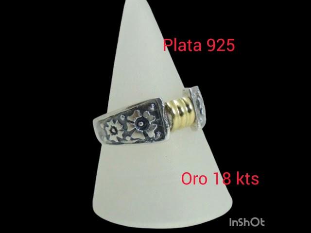 Anillo Plata con Oro. Tienda online www.mujeryargentina.com.ar