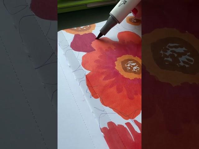 ASMR Flower Art With Artify Alcohol Markers #ASMR #asmrart #alcoholmarkers