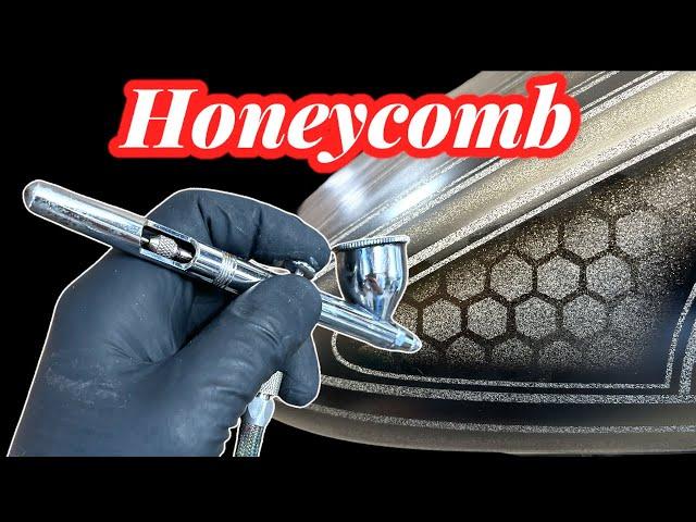 How to Airbrush Easy Honeycomb Stencil for Beginners