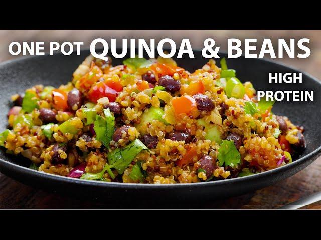 One Pot BEANS AND QUINOA Recipe | Easy Vegetarian and Vegan Meals | Quinoa Recipes