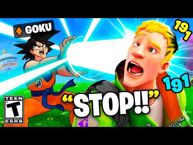 I Pretended To Be BOSS Goku In Fortnite.. (Mythic Kamehameha)