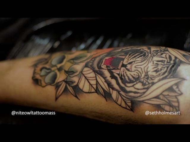 Neotraditional Tiger Tattoo Time lapse - Seth Holmes