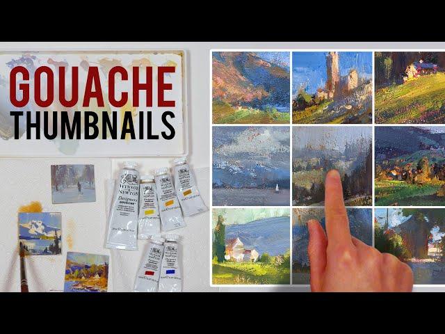 Painting Landscape Thumbnails (STEP BY STEP)