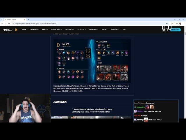 Tyler1 Rages Over Patch 14.22 Notes