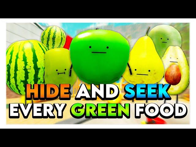 Roblox SECRET STAYCATION HIDE & SEEK WITH EVERY GREEN FOOD! 