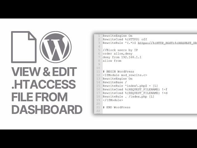 How To Access & Edit .htaccess File From WordPress Dashboard? 