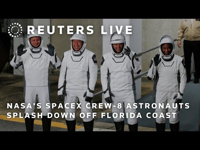 LIVE: NASA's SpaceX Crew-8 astronauts splash down off Florida coast | REUTERS