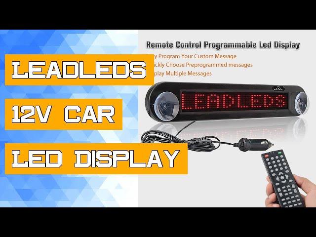 Leadleds 12v Car Led Display Panel Remote Control Programmable Message Sign Scrolling Display Board