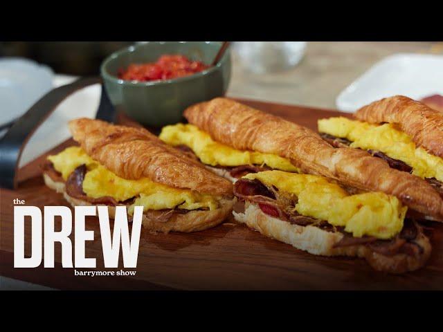 TikTok Sandwich Master Owen Han Shows Drew How to Make Tasty Breakfast Croissant Sandwich