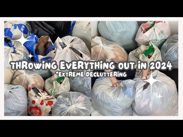 *FULL VIDEO* 30 DAYS OF DECLUTTERING  THROWING OUT EVERYTHING I OWN IN 2024 !! CLEANING MARATHON 