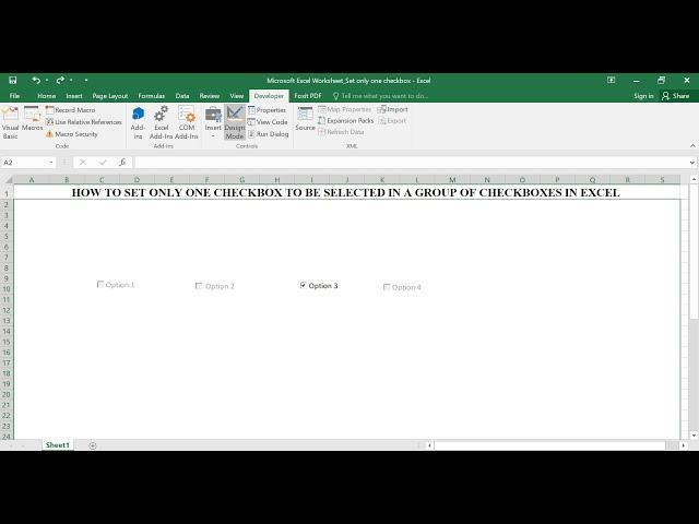 Set Only One Checkbox to Be Selected in Microsoft Excel