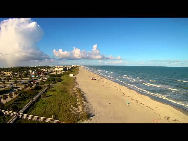 Over Alan Shepard Park Cocoa Beach Aerial Video