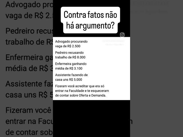 Contra fatos não há argumento? #financas #economia #educaçãofinanceira #prosperidade #investimentos