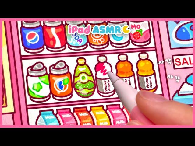 (eng) ASMR Drawing a cute mart Coloring an iPad with squares How to draw a mini mart 