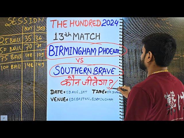 Birmingham vs southern match prediction, the hundred today match prediction, bph vs sob prediction