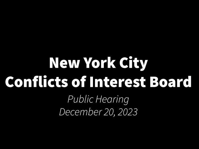 COIB Public Hearing - December 20, 2023