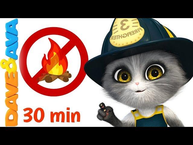  Five Little Firemen - Fire Truck |  Baby Songs and Nursery Rhymes | Dave and Ava 