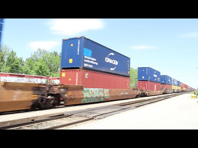 Super long CN train with 220 double stack container - BIG MONSTER TRAIN