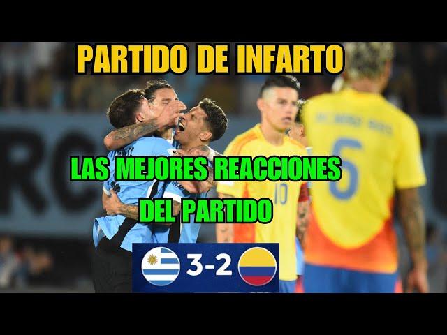 LAS MEJORES REACCIONES URUGUAY VS COLOMBIA [3-2] ||