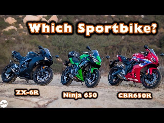 Kawasaki Ninja 650 vs ZX-6R vs Honda CBR650R – Sport Bike Comparison Ride