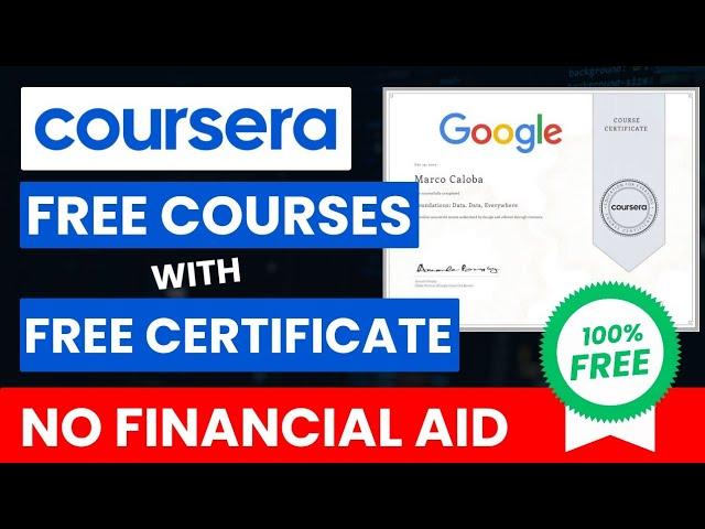 How To Get Paid Coursera Courses for FREE with Certificates in 2024 | Without Financial Aid