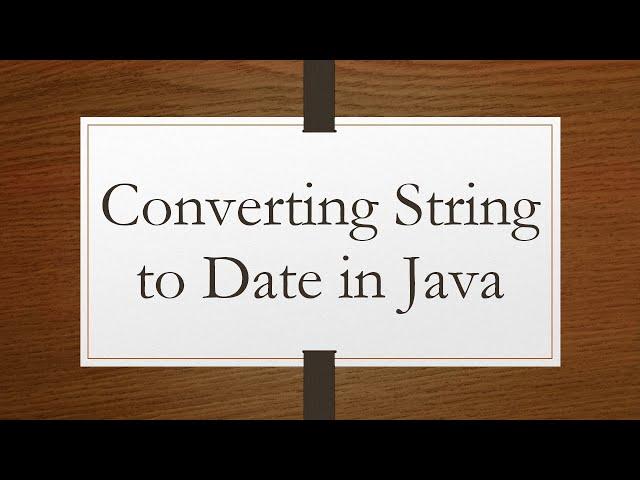 Converting String to Date in Java