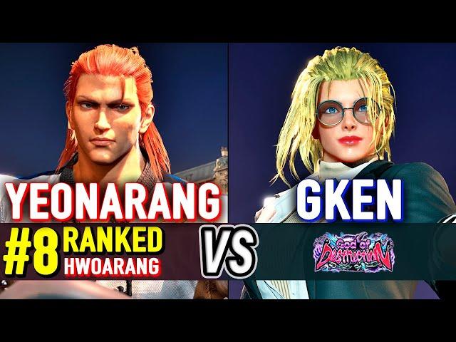 T8  YEONARANG (#8 Ranked Hwoarang) vs GKEN (Lidia)  Tekken 8 High Level Gameplay