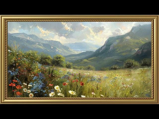 Vintage Landscape Painting | Gold Frame TV Art Screensaver for TV Wallpaper