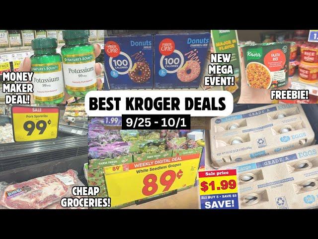 BEST KROGER DEALS | NEW KROGER MEGA EVENT | CHEAP GROCERIES & EASY COUPON DEALS | 9/25 - 10/1