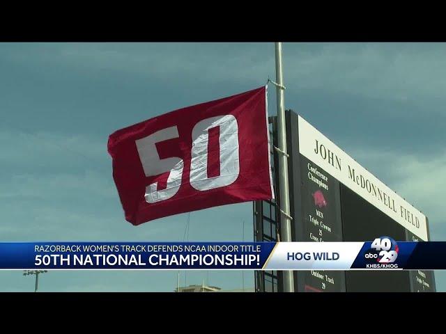 Arkansas track celebrates 50th national championship