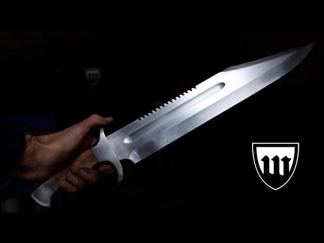 Forging a classic Rambo bowie knife, the complete movie.