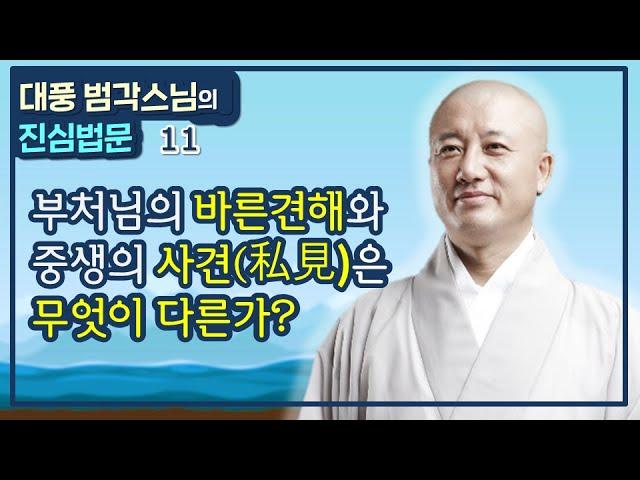 부처님의 정견(바른견해)와 중생의 사견의 차이점[대풍범각스님의진심법문11회]