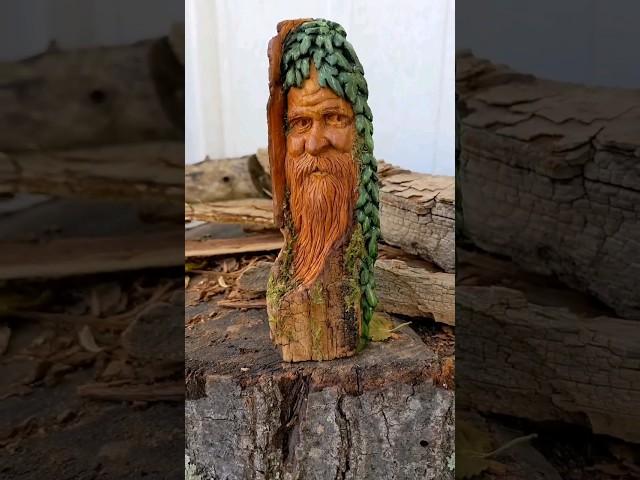 Found this wood spirit with Ivy!  #woodcarving #foundwood #woodspirit #njart