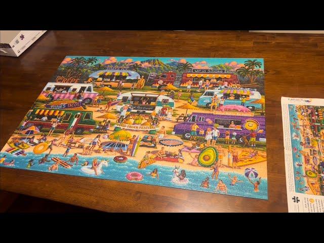 Hawaiian Food Truck Festival - 2000 Piece Pun Fuzzle - Jigsaw Puzzle REVIEW