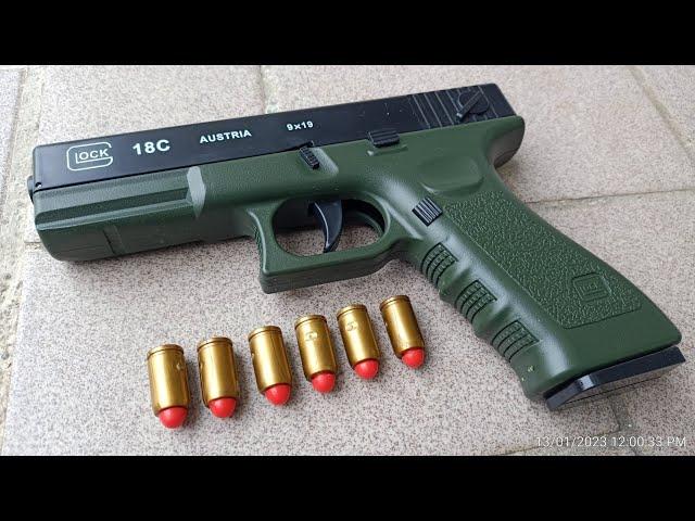 GLOCK 18C blowback...using Ejection soft shell bullet..Amazing for toy gun collector