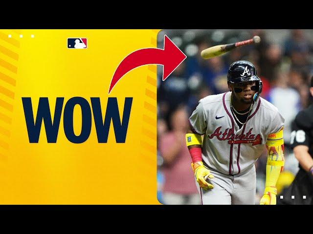Ronald Acuña Jr. knew he got ALL OF THIS homer! (Watch the bat flip!)