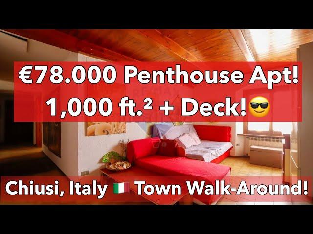  €78.000 Dream Penthouse in Chiusi, Italy! Private Deck, Loft Kitchen & Fireplace 