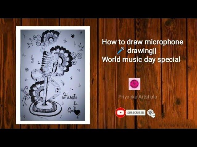 HOW TO DRAW MICROPHONE MANDALA ART|| MUSIC DRAWING|| WORLD MUSIC DAY SPECIAL. MUSIC MOTIVATIONAL ART