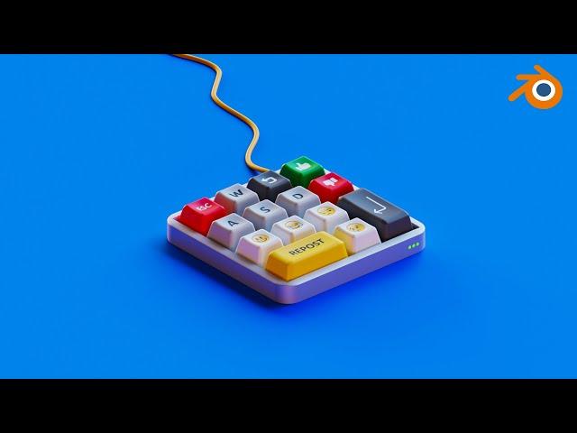 ⌨️Мини-клавиатура в Blender.